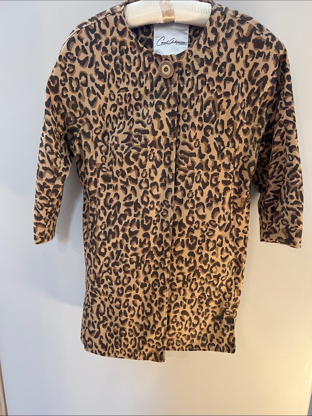 CAbi Leopard Print Blazer in Brown and Black